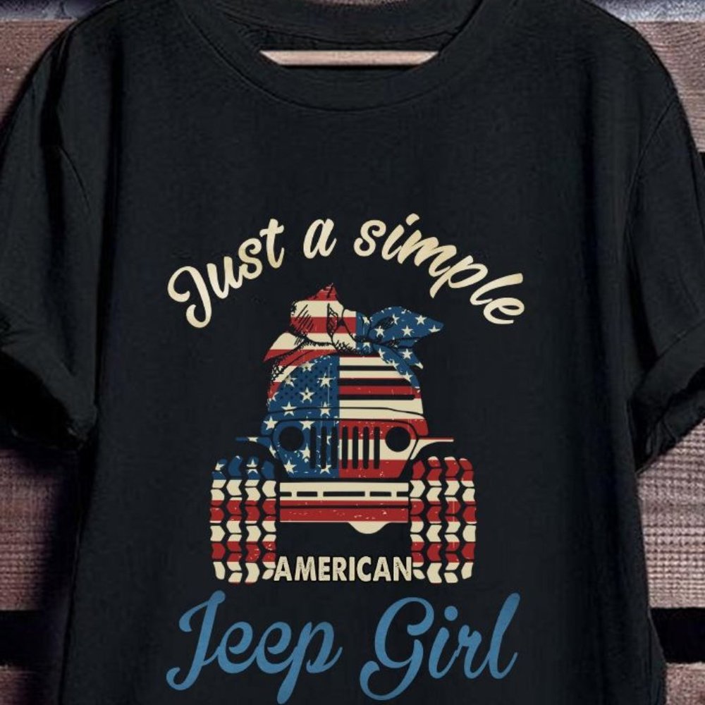 Jeep T Shirt Just  A Simple American Jeep Girl, Jeep Tee shirts, Jeep Girl Shirt